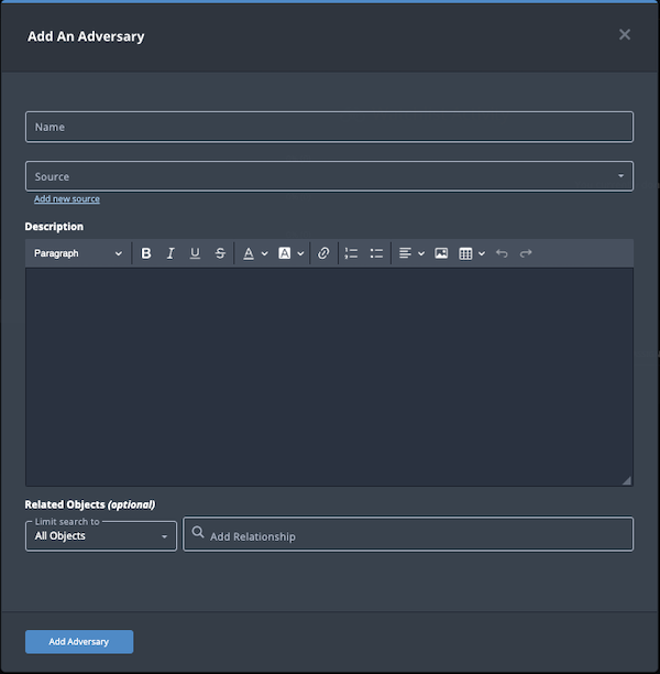 Add Adversary